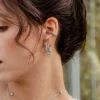 Flowery Hoop Set Medium Silber