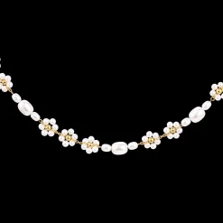 Flowery Pearls Choker Gold