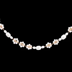 Flowery Pearls Choker Roségold