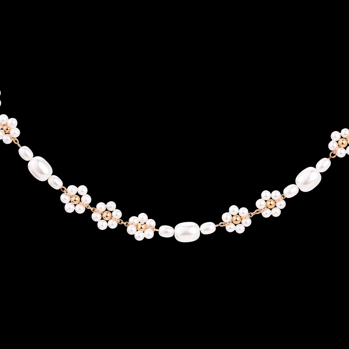 Flowery Pearls Choker Roségold