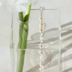 Flowery Pearls Choker Silber