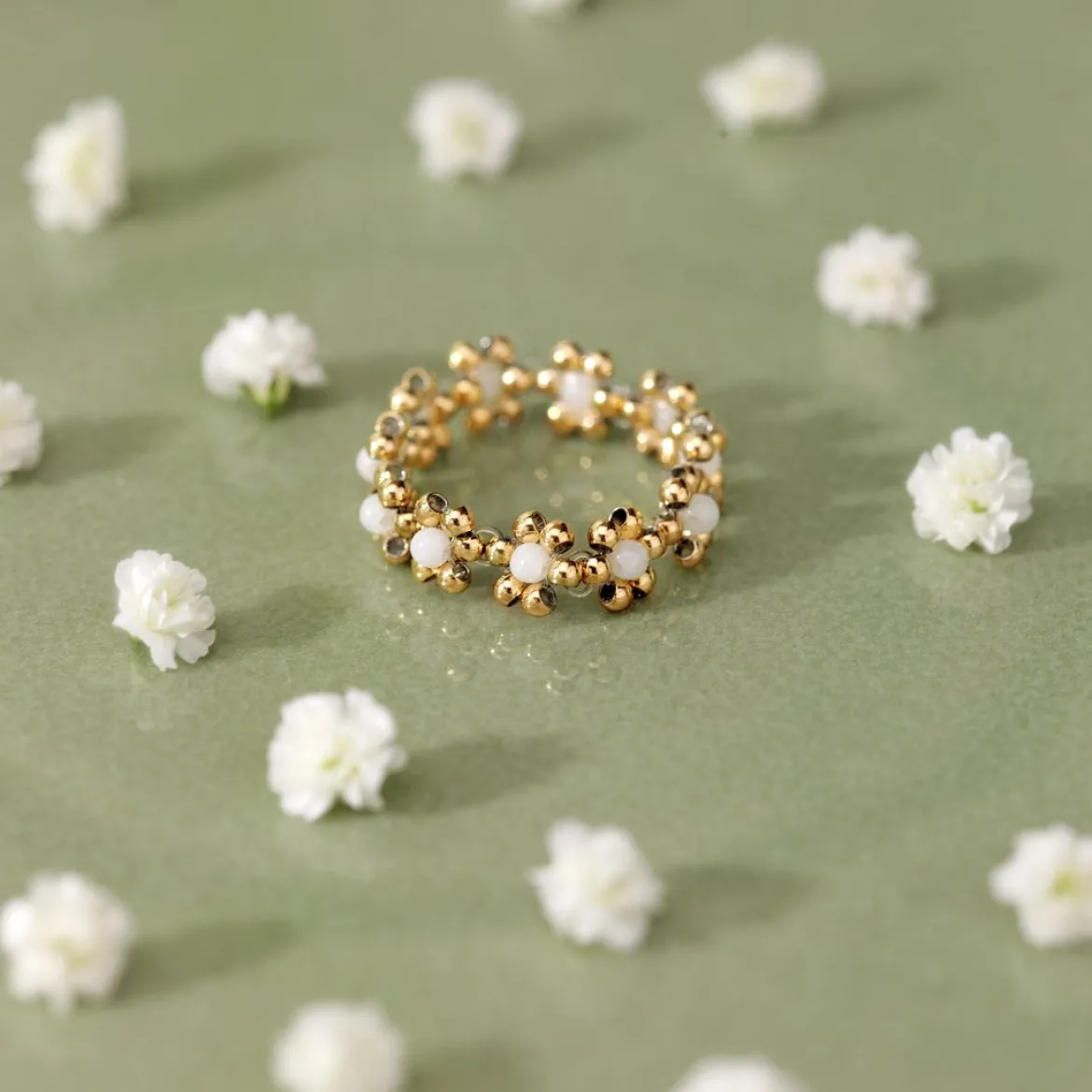 Flowery Ring Silber