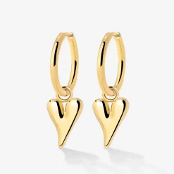 Flowy Heart Hoop Set Medium Gold