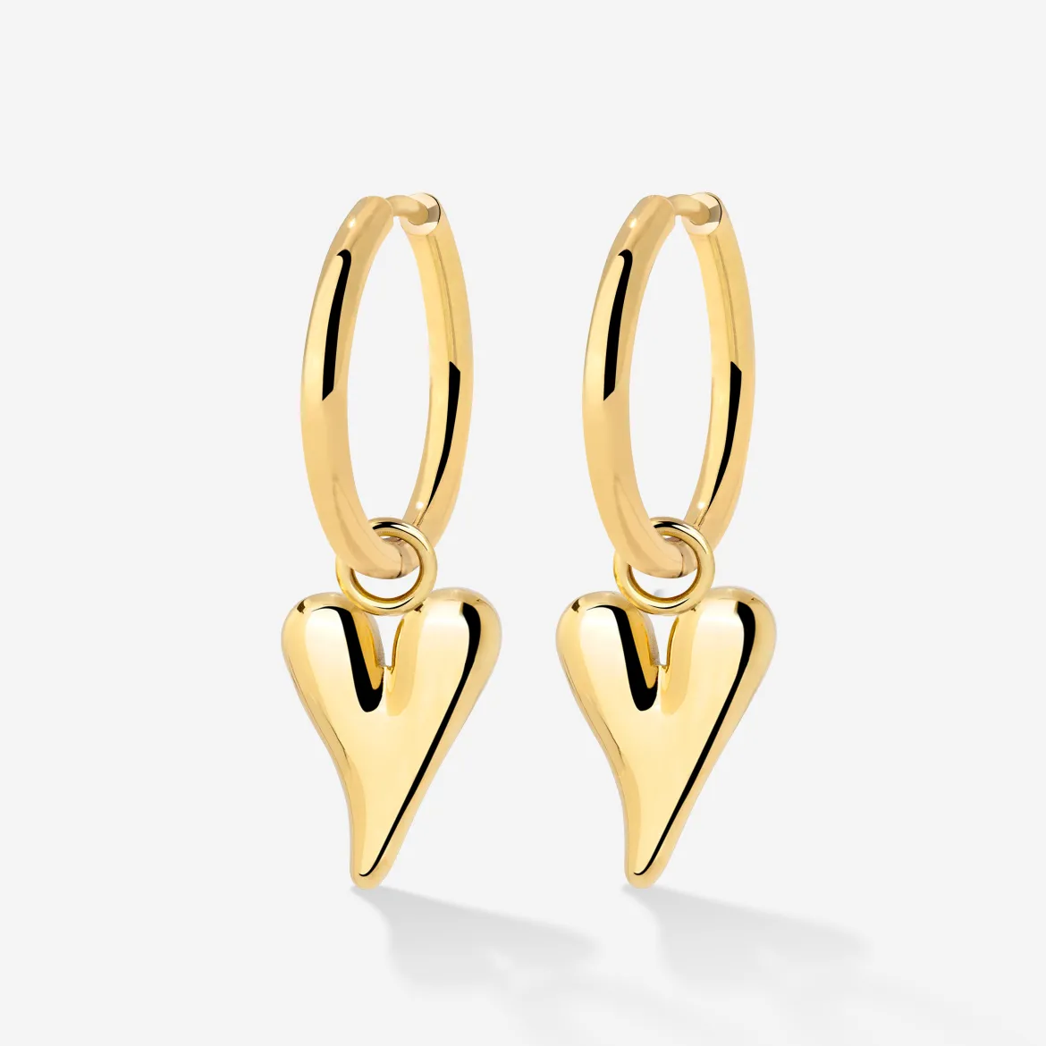 Flowy Heart Hoop Set Medium Gold