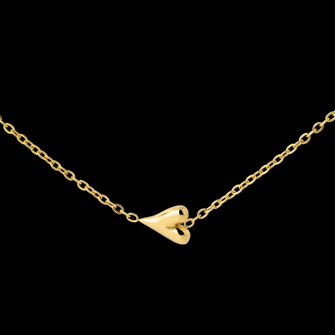 Flowy Heart Necklace Gold