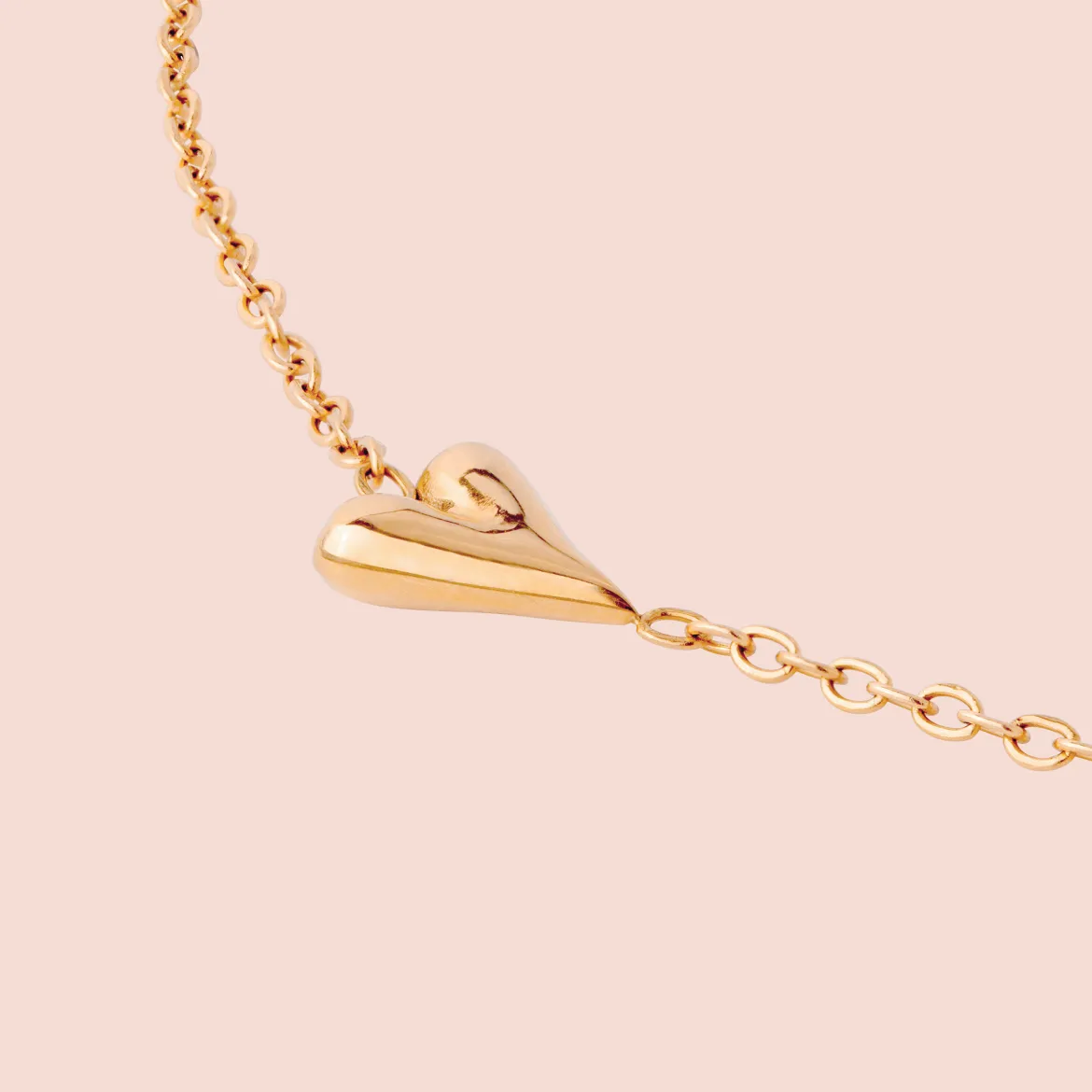 Flowy Heart Necklace Roségold