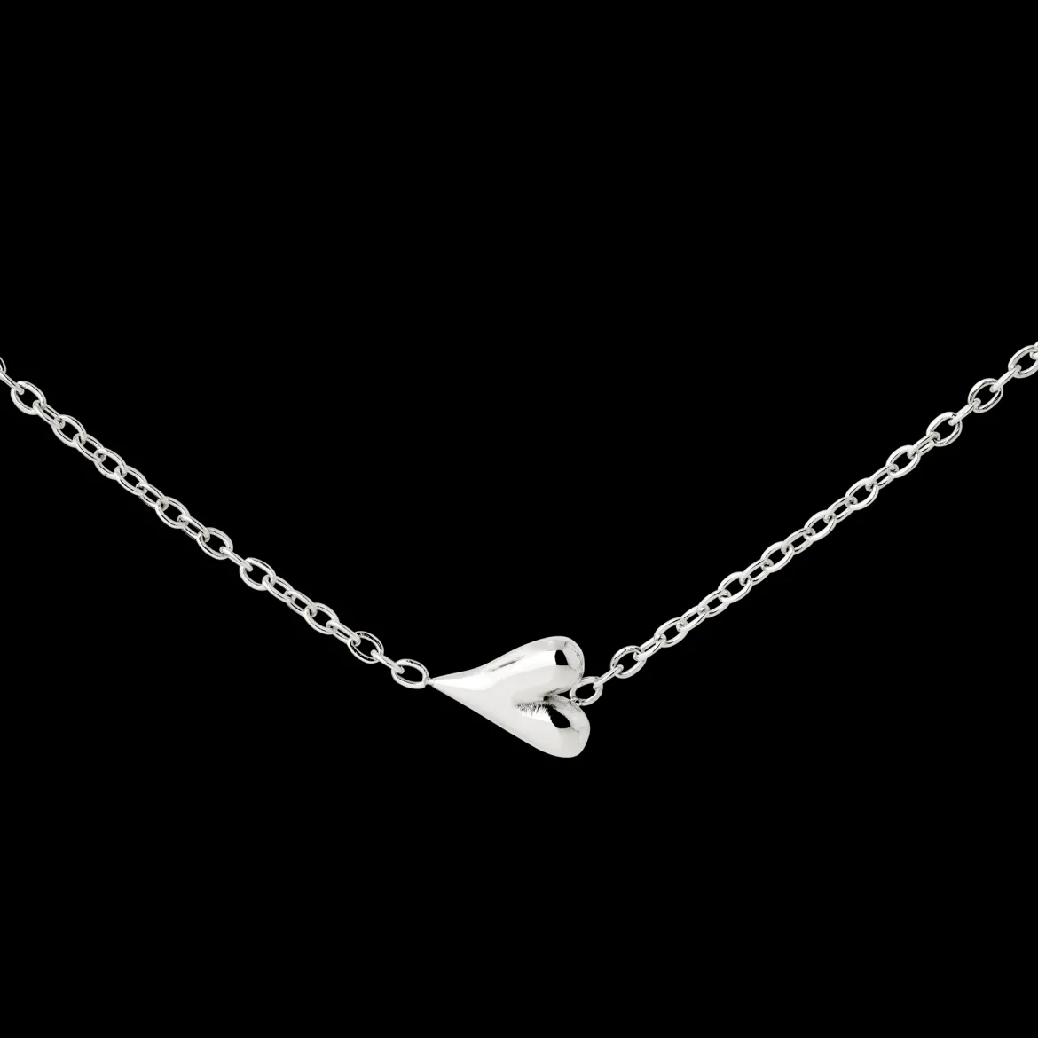 Flowy Heart Necklace Silber