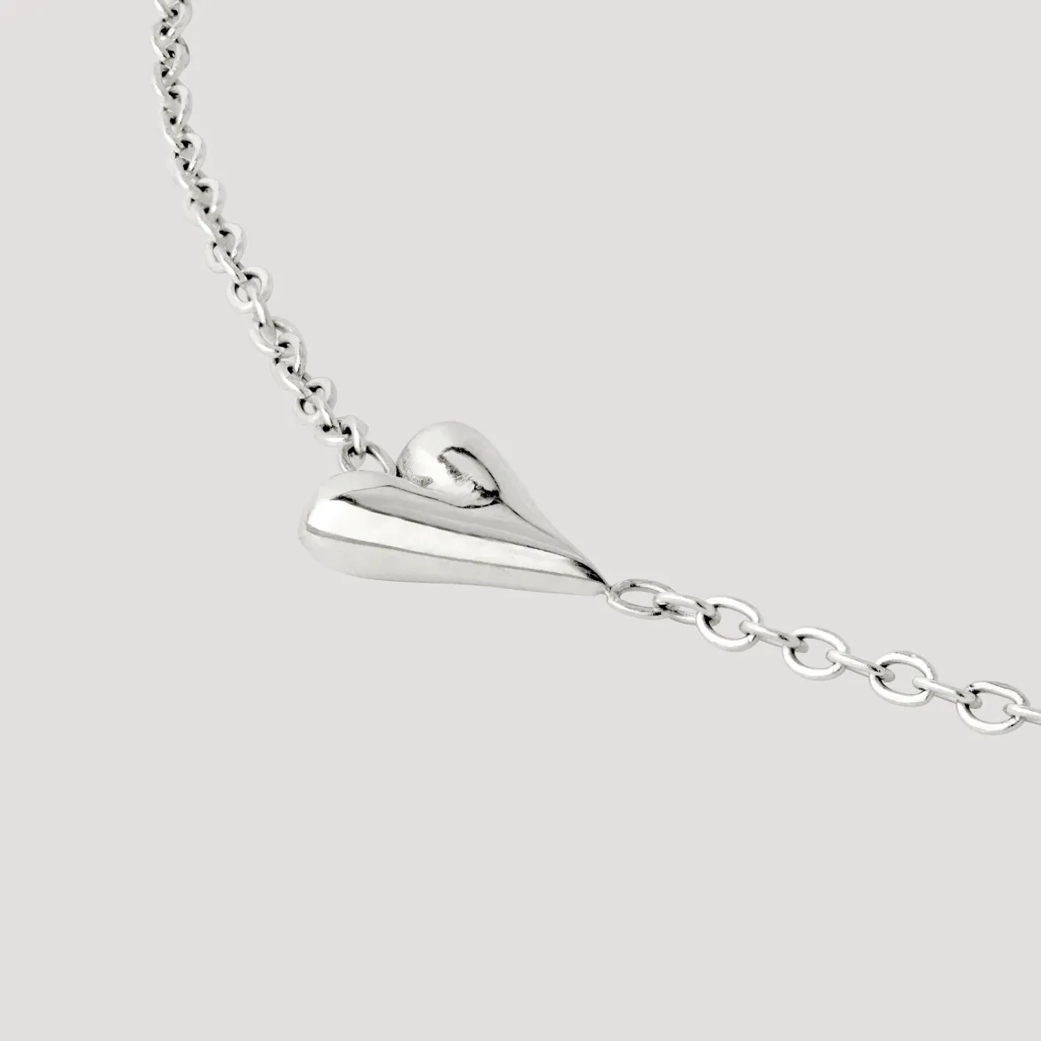 Flowy Heart Necklace Silber