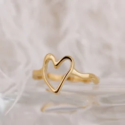 Flowy Heart Ring Silber