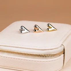 Flowy Heart Studs Small Silber