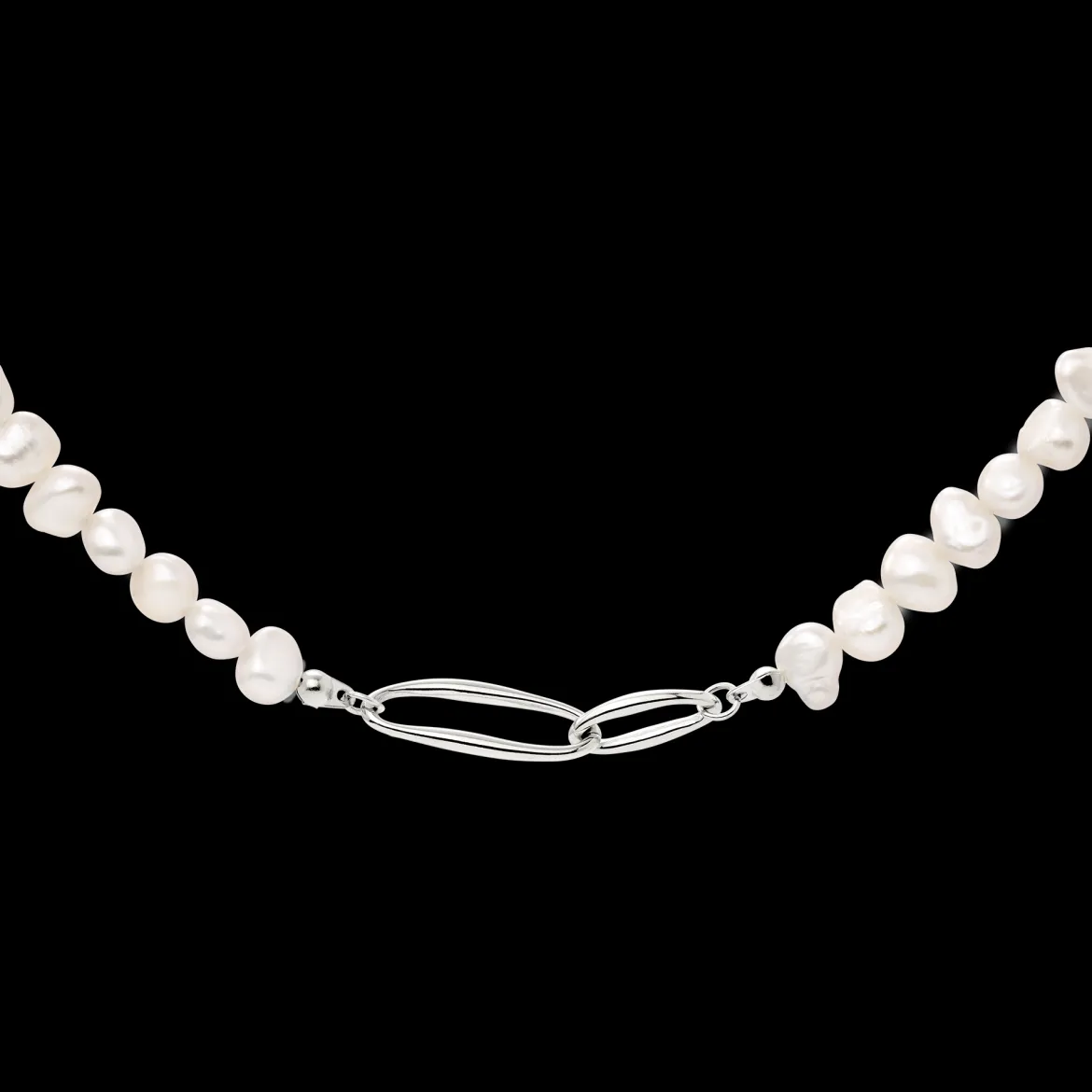 Fluidity Pearl Necklace Silber