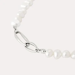 Fluidity Pearl Necklace Silber