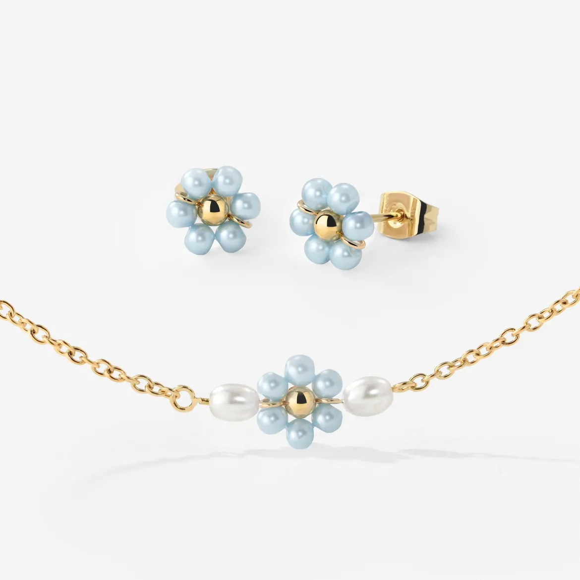 Forever Blue Daisy Bundle Gold