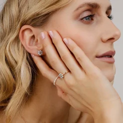 Forever Blue Daisy Studs Roségold