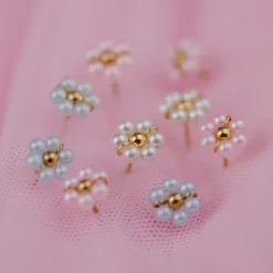 Forever Blue Daisy Studs Roségold