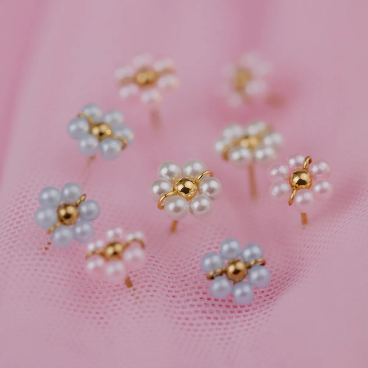 Forever Blue Daisy Studs Roségold