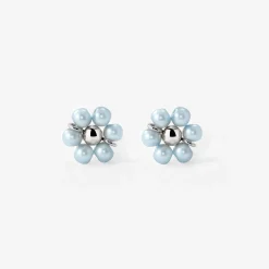 Forever Blue Daisy Studs Silber