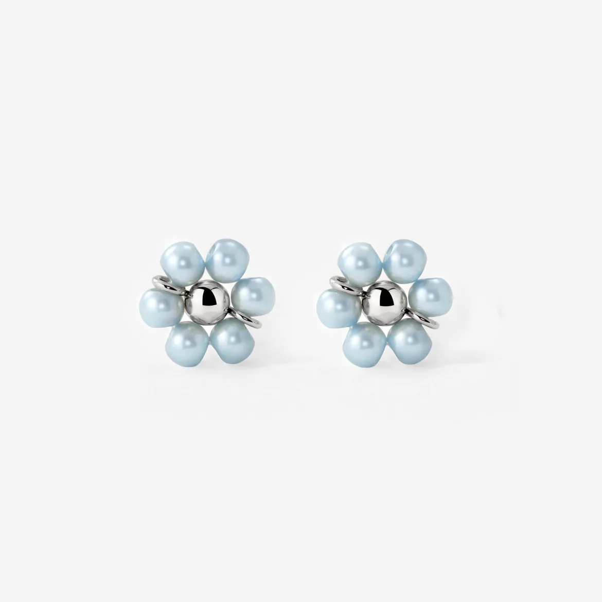 Forever Blue Daisy Studs Silber