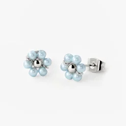 Forever Blue Daisy Studs Silber