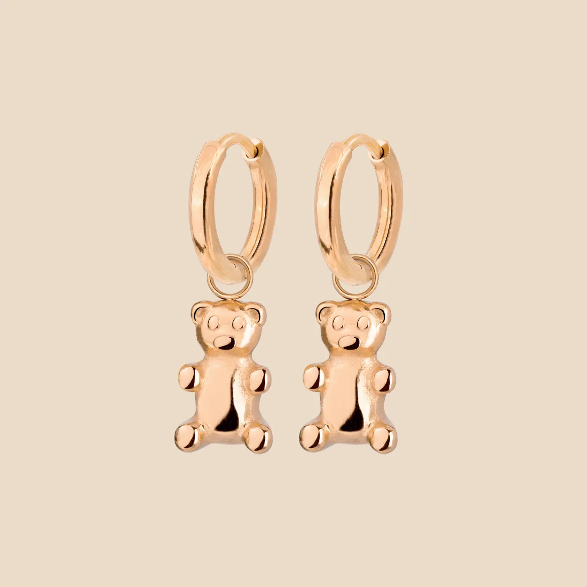 Fortune Bear Hoop Set Baby Roségold