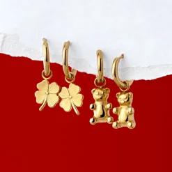 Fortune Bear Hoop Set Baby Gold