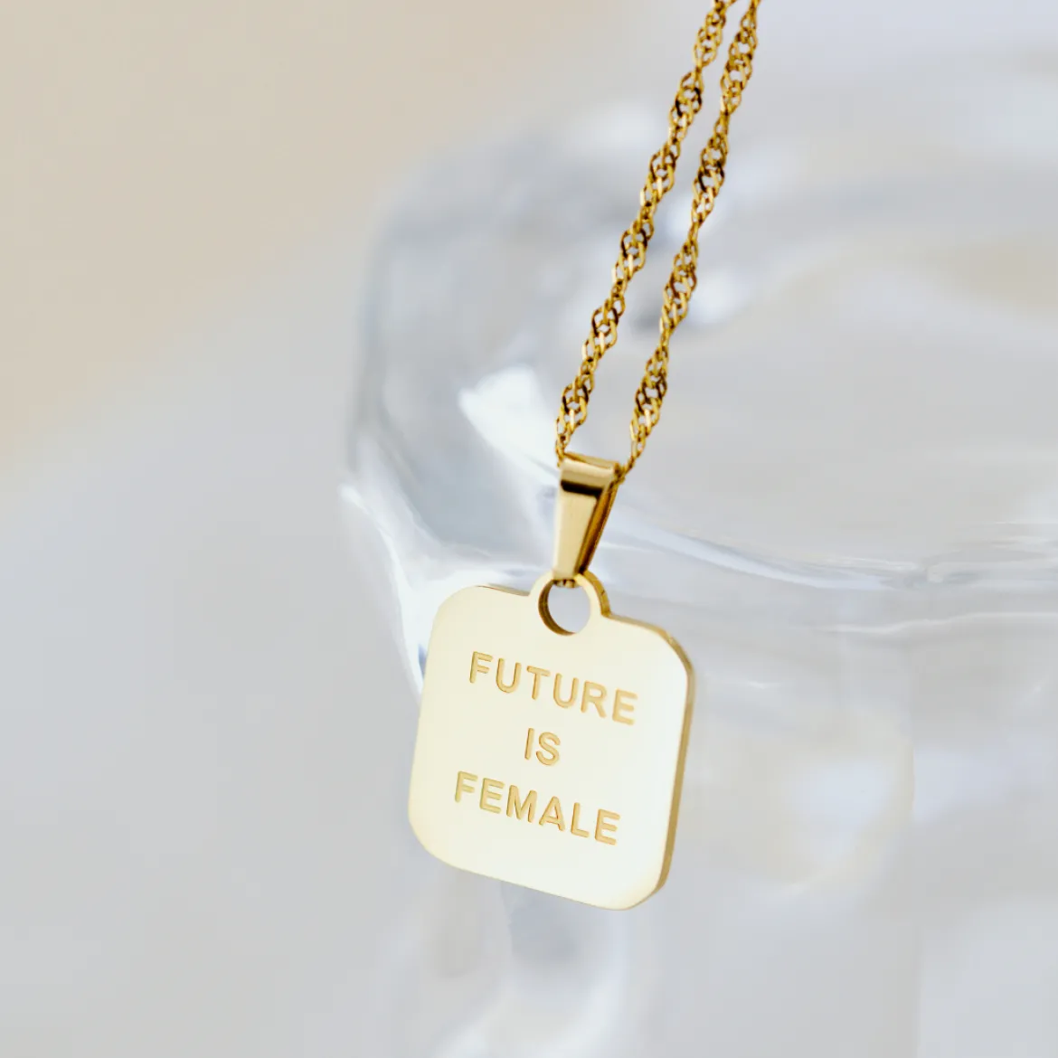 Future is female Necklace Gold