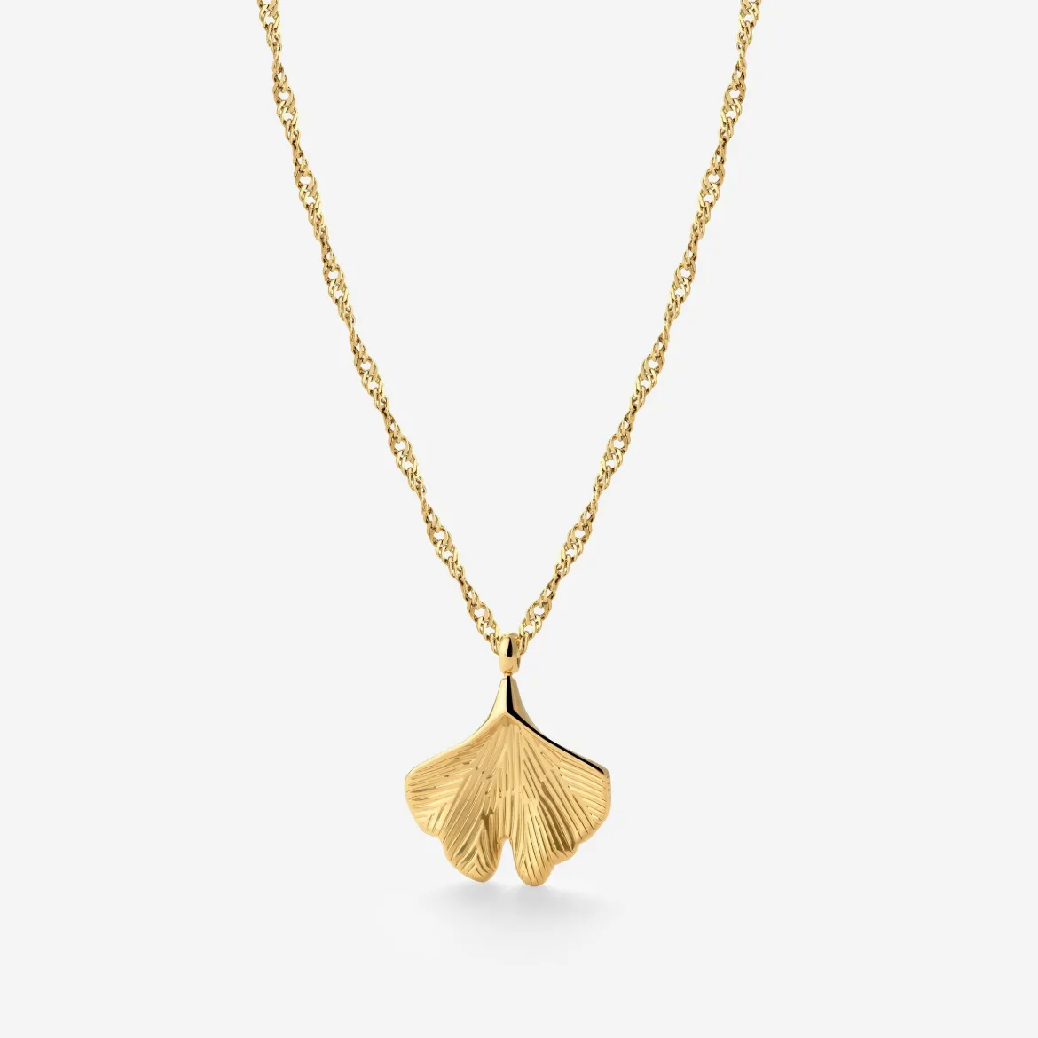Ginkgo Leaf Necklace Gold