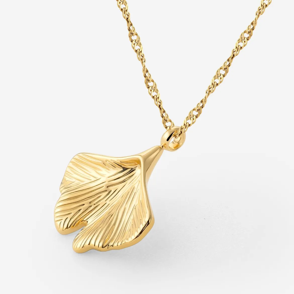 Ginkgo Leaf Necklace Gold