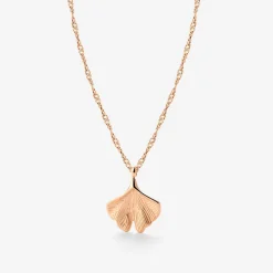 Ginkgo Leaf Necklace Roségold