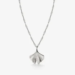 Ginkgo Leaf Necklace Silber