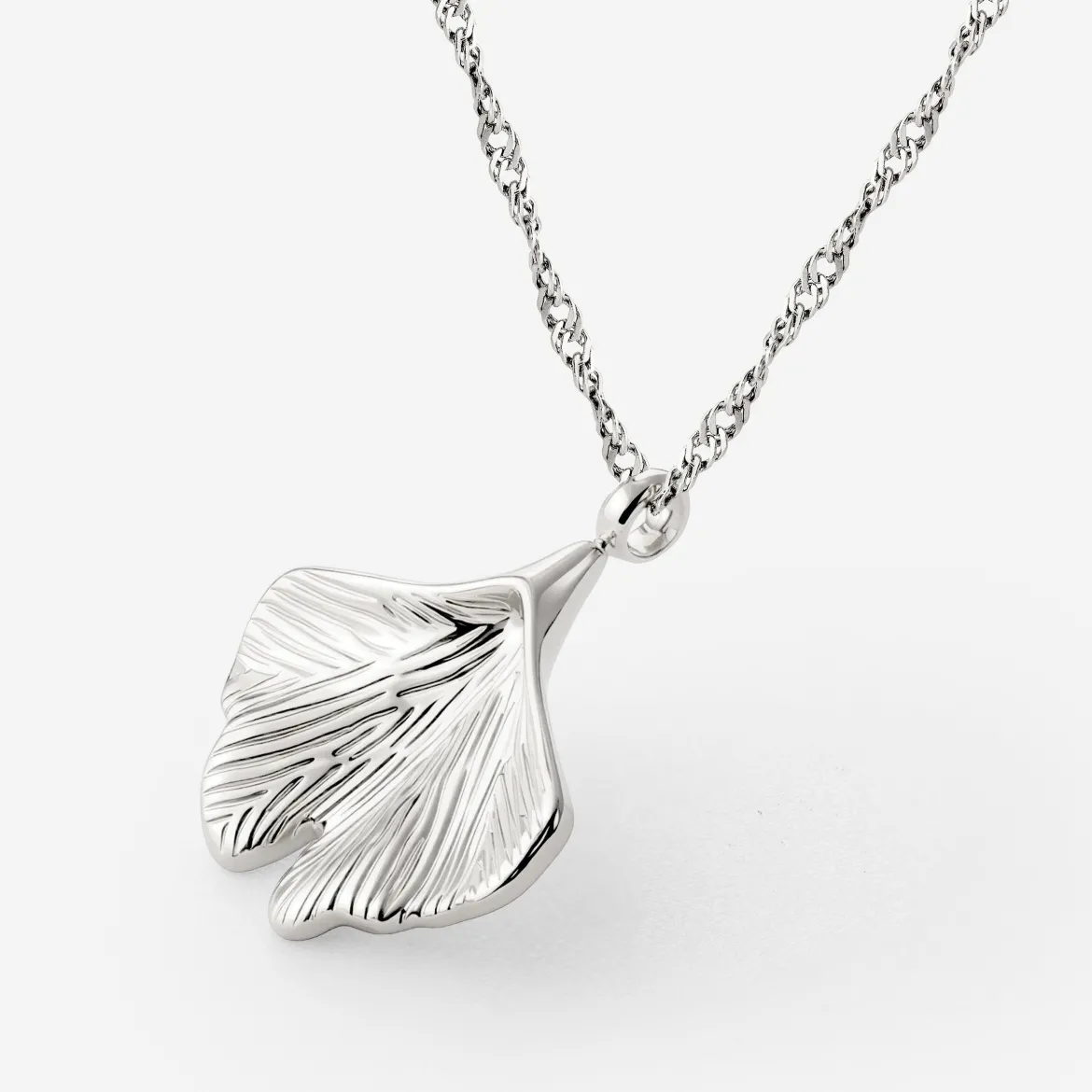 Ginkgo Leaf Necklace Silber