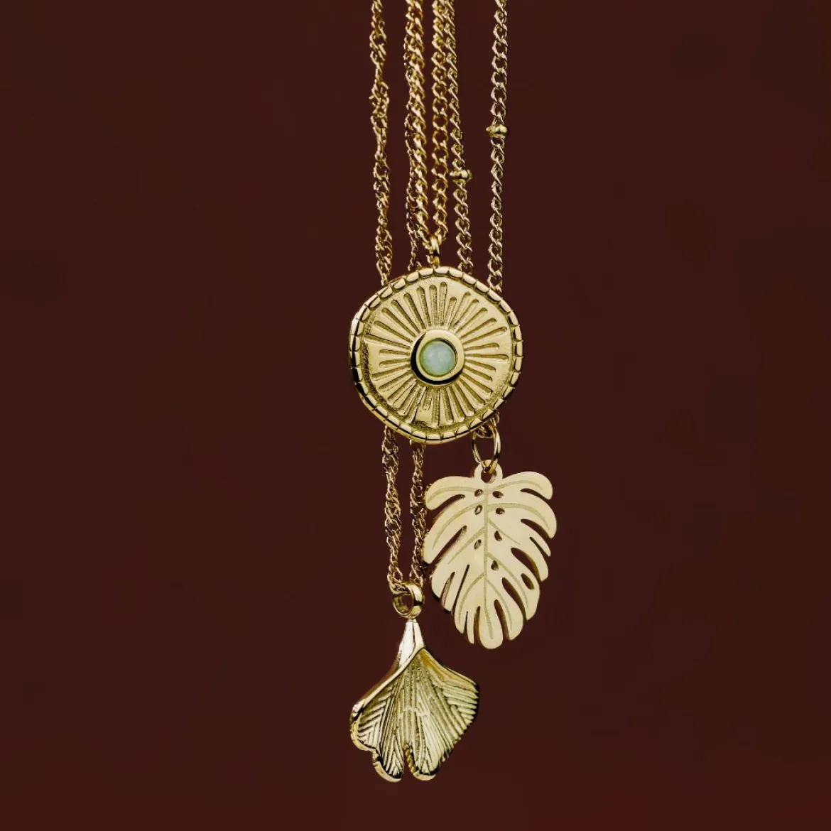 Ginkgo Leaf Necklace Silber