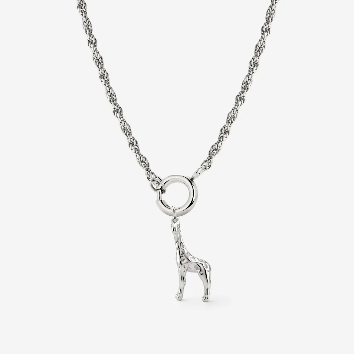 Giraffe Rope Chain Necklace Set Silber