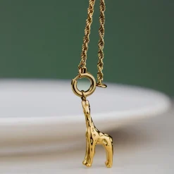 Giraffe Rope Chain Necklace Set Roségold