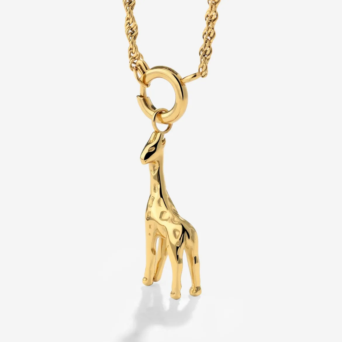 Giraffe Rope Chain Necklace Set Gold