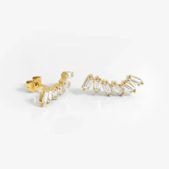Glam Earclimber Studs Gold
