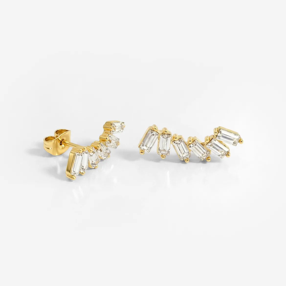 Glam Earclimber Studs Gold