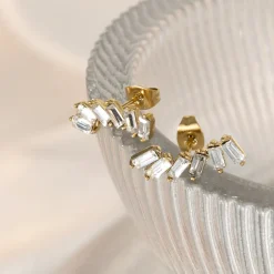 Glam Earclimber Studs Roségold