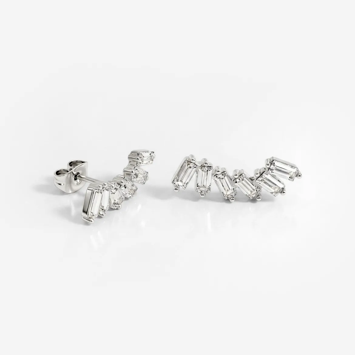 Glam Earclimber Studs Silber