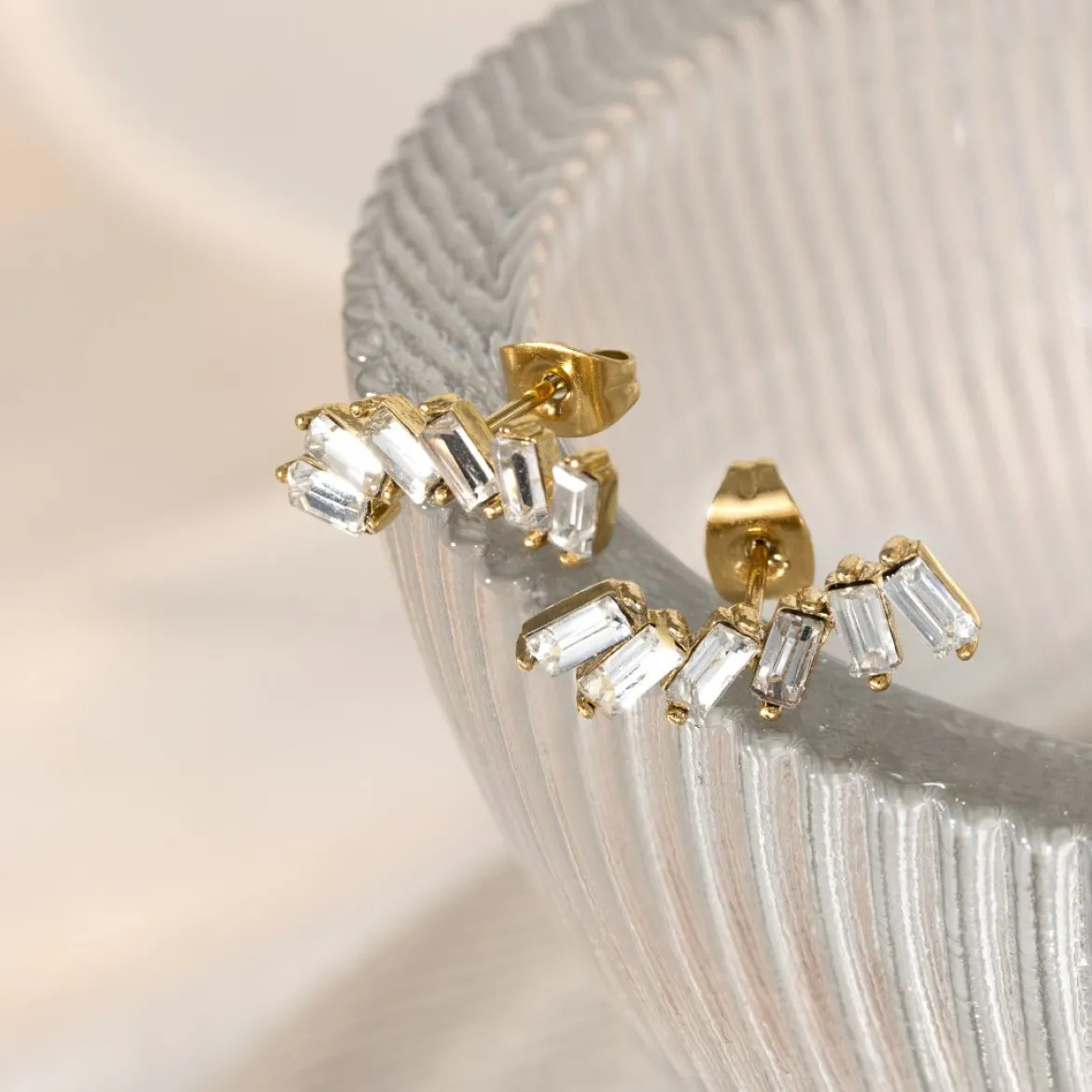 Glam Earclimber Studs Silber