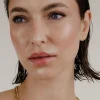 Glass Heart Studs Gold