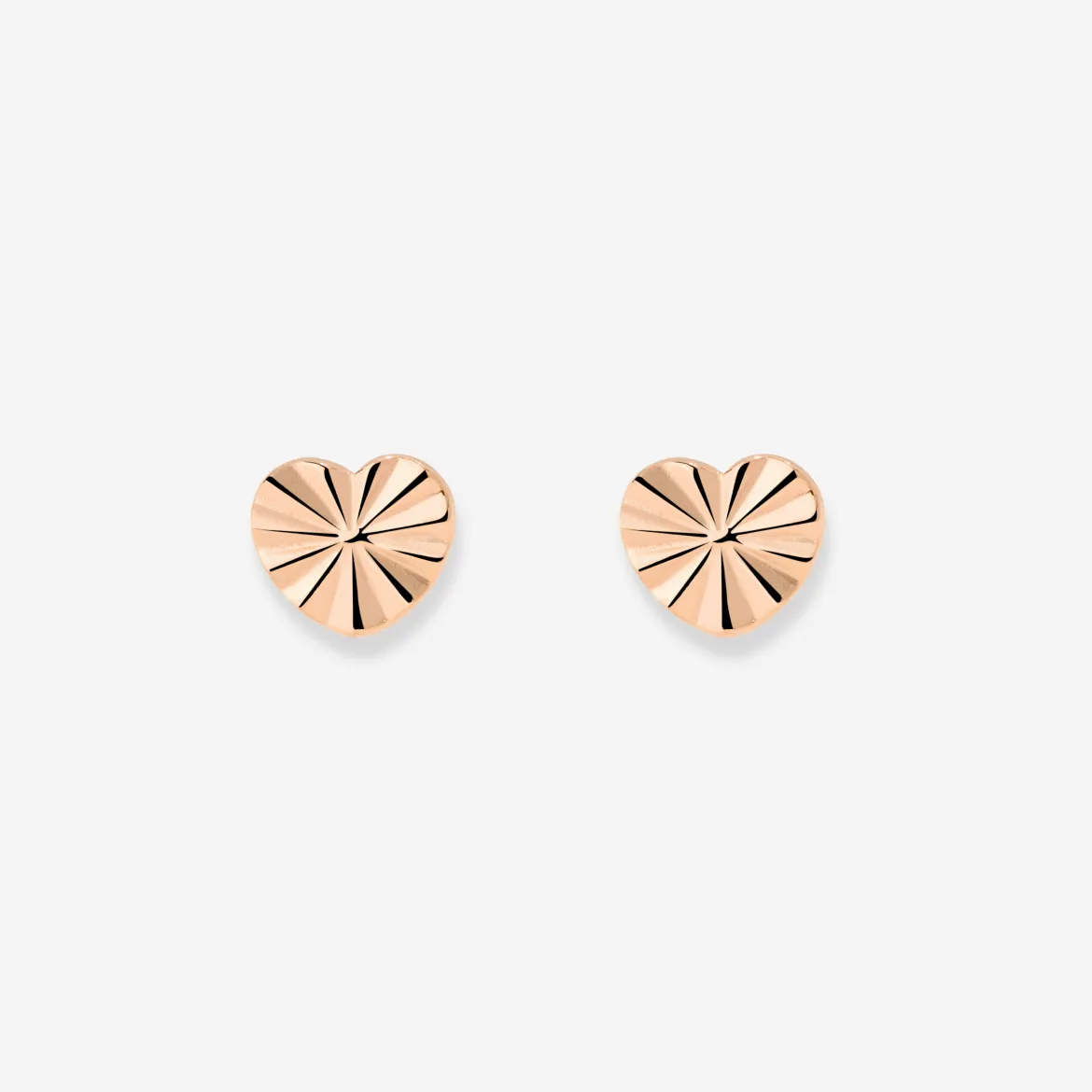 Glass Heart Studs Roségold