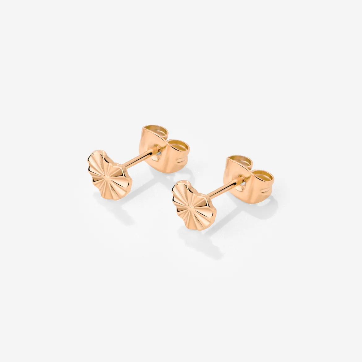 Glass Heart Studs Roségold