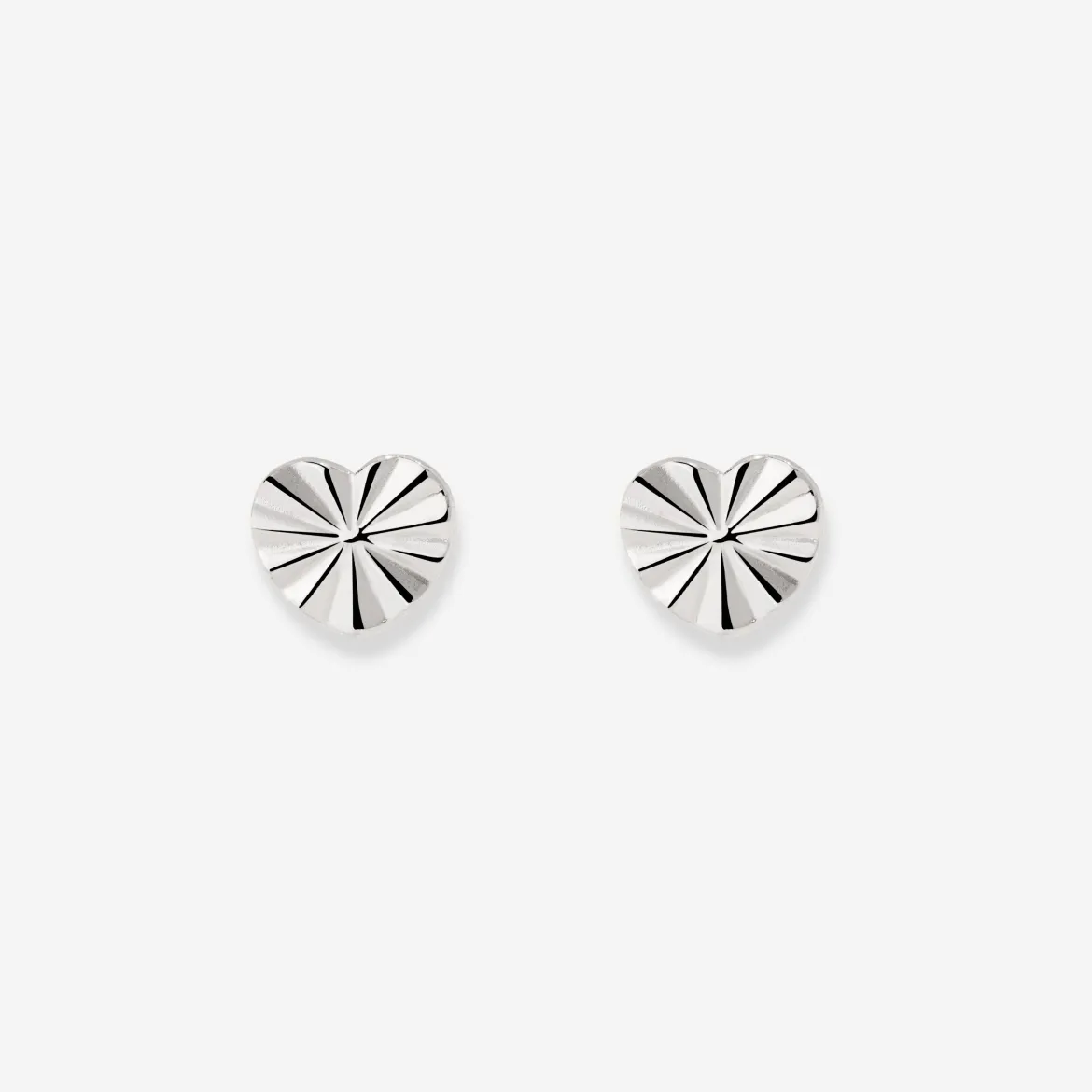 Glass Heart Studs Silber