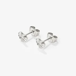 Glass Heart Studs Silber