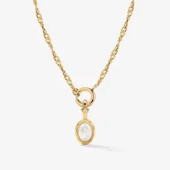 Glazed Singapore Chain Necklace Set Gold