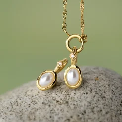 Glazed Singapore Chain Necklace Set Gold