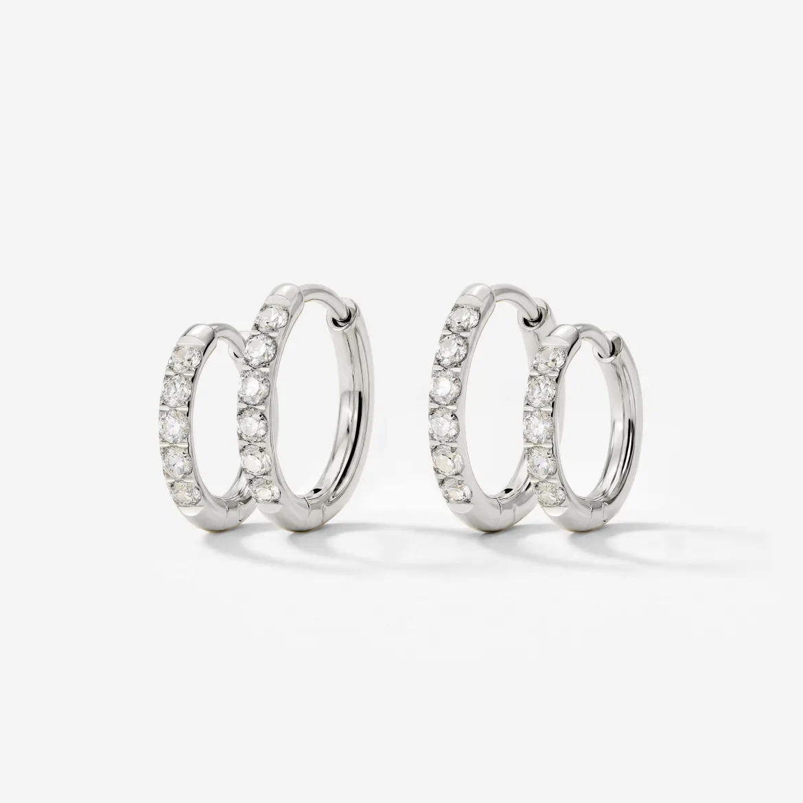 Glimmer Hoop Bundle Silber