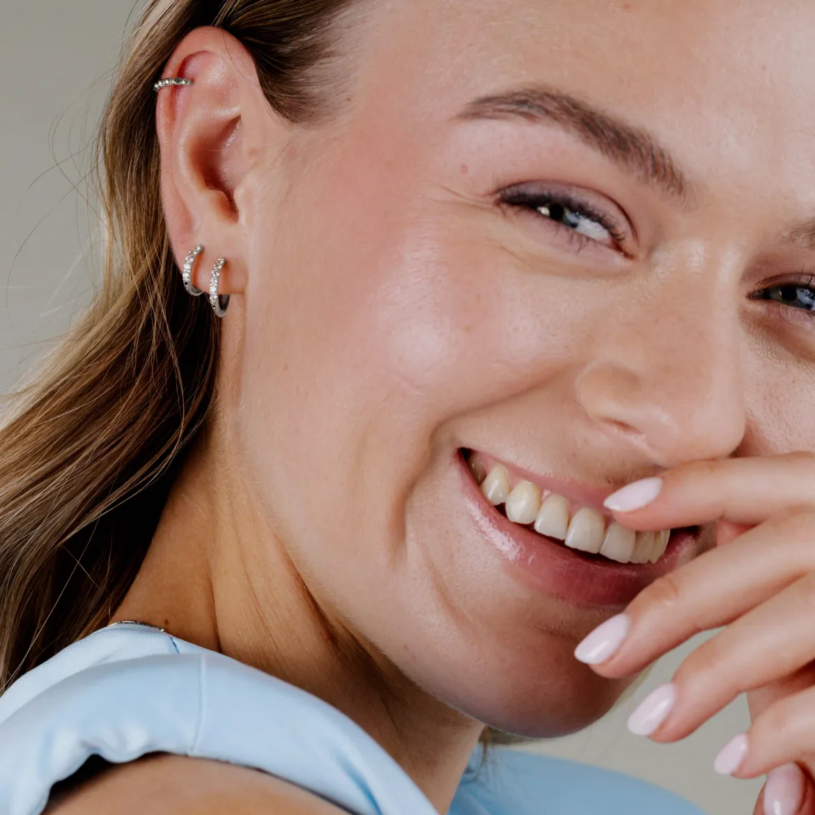 Glimmer Hoops Small Silber