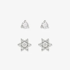 Glimmering Petals Stud Bundle Silber